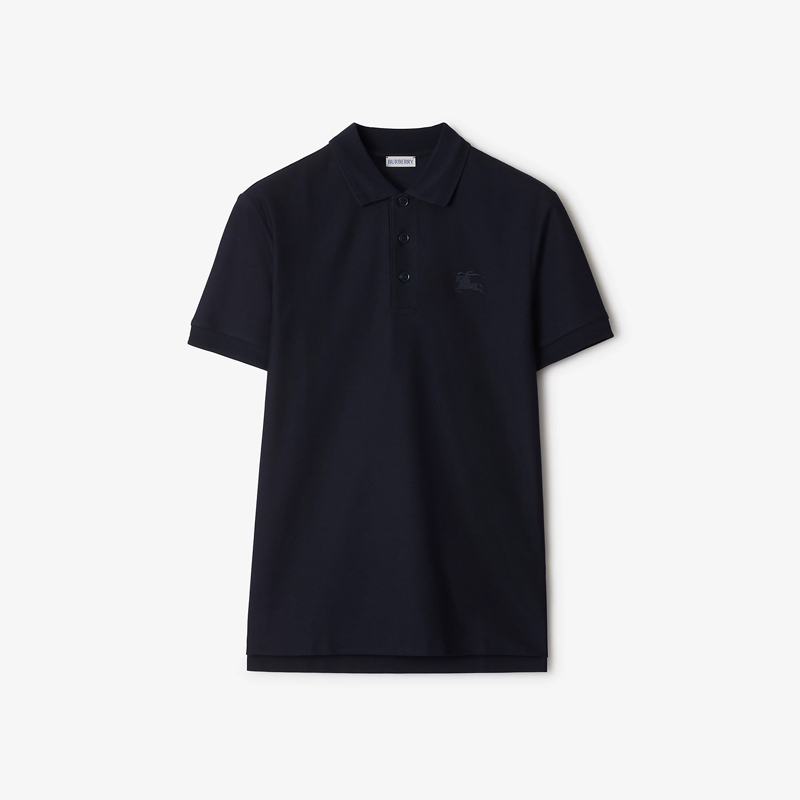 【一】BURBERRY 巴宝莉 男士马术骑士徽标刺绣棉质短袖 Polo 衫 深蓝色 8099165 B1488