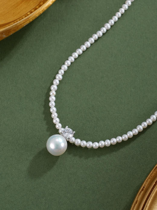 子佩集【玲珑月华】银S925珍珠惜王妃项链【ZZXL007】2.8mm小珠9mm大珠星点2601 商品图2