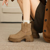 阿么手工女鞋【羊毛】加厚加绒冬季保暖靴子新款洋气女靴秋冬款7CM 商品缩略图3