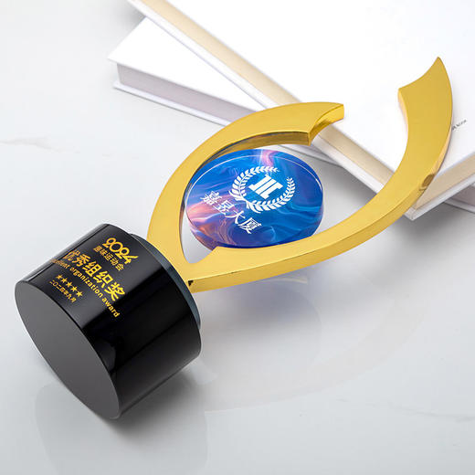 金属水晶奖杯彩印五角星高档优秀员工销售冠军年会颁奖牌 商品图7