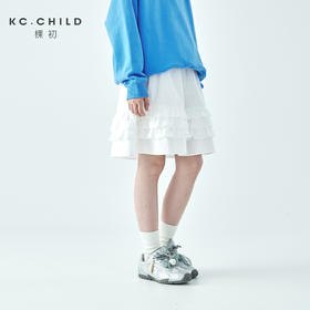 棵初2026年春季新款亲子中大女童纯棉亲肤休闲半裙纯净白色系裙子