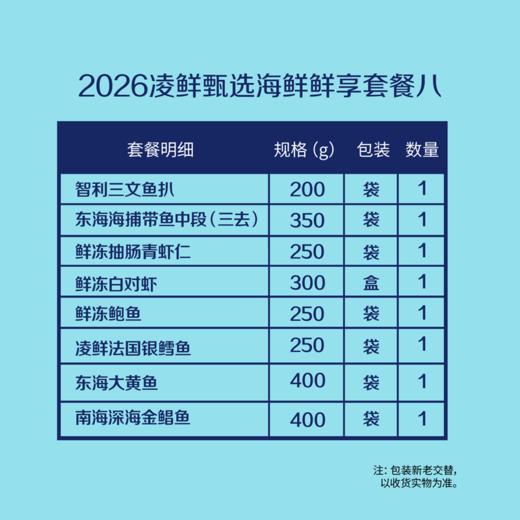 中粮凌鲜甄选海鲜鲜享套餐八2400g【分仓直发，72小时发货，周末节假日不发货】 商品图1