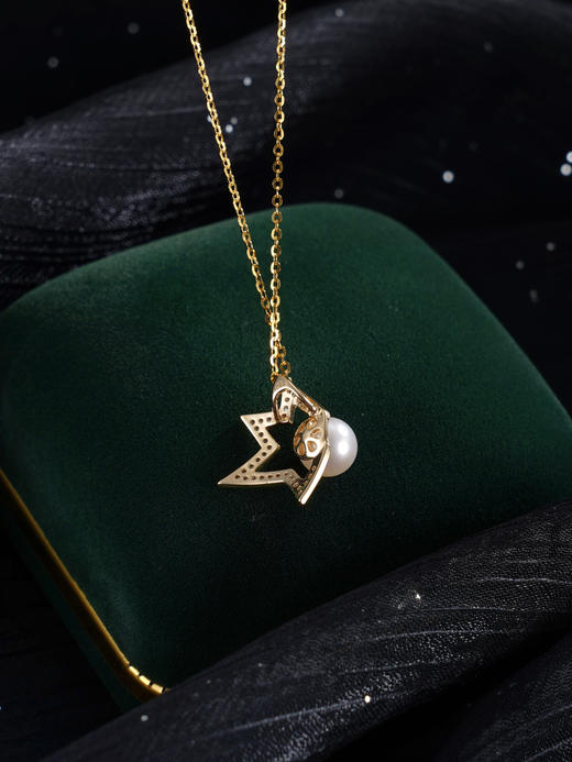 子佩集【甜梦星辰】银S925珍珠惜王妃套链【P1495】7mm珠枫叶半星光2601 商品图5