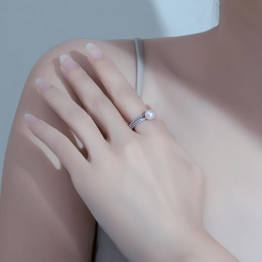 心语系列S925银 Akoya珍珠戒指 6.5-7mm 商品图2