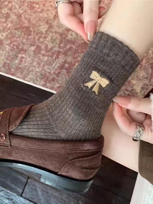 <曾小咸推荐>撞色刺绣蝴蝶结 日常价89/4双！ 活动价49.99/4双！【预售款，预计3-15天发货】 商品图1