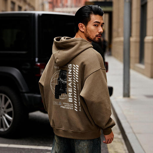 自由基地26新款UTV越野车ATV春季潮男抓绒卫衣落肩宽松带帽套头衫 NMJ-2250 商品图1