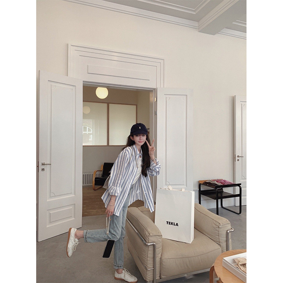 S码 金蘑菇菇 写字楼下买咖啡的姐姐/ 是你想穿的年轻感通勤衬衫100棉