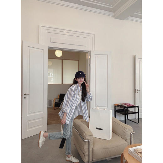 S码 金蘑菇菇 写字楼下买咖啡的姐姐/ 是你想穿的年轻感通勤衬衫100棉 商品图0