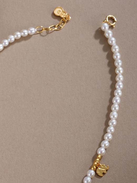 子佩集【福禄吉象】银S925珍珠惜王妃手链【QNS0023-8】3mm珠镀金葫芦大象2601 商品图7