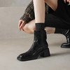 【羊羔毛】【极寒靴】阿么手工女鞋2026新款爆款方头短靴秋冬高级6CM 商品缩略图2