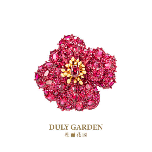 杜丽花园DULY GARDEN璀璨红色花朵胸针11897ZR 商品图0