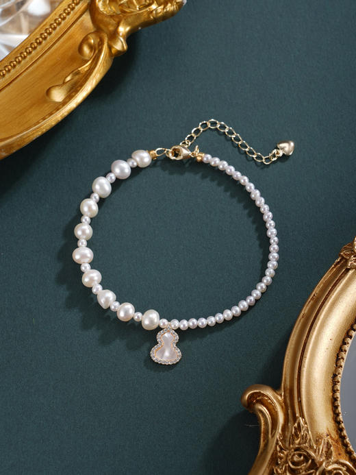 子佩集【福禄天成】珍珠惜王妃手链【ZZSL024】3-6mm珠镀金葫芦2601 商品图8