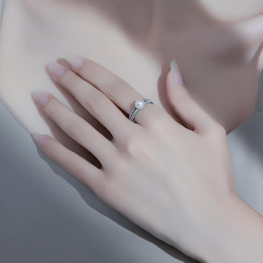 心语系列S925银 Akoya珍珠戒指 6.5-7mm 商品图0