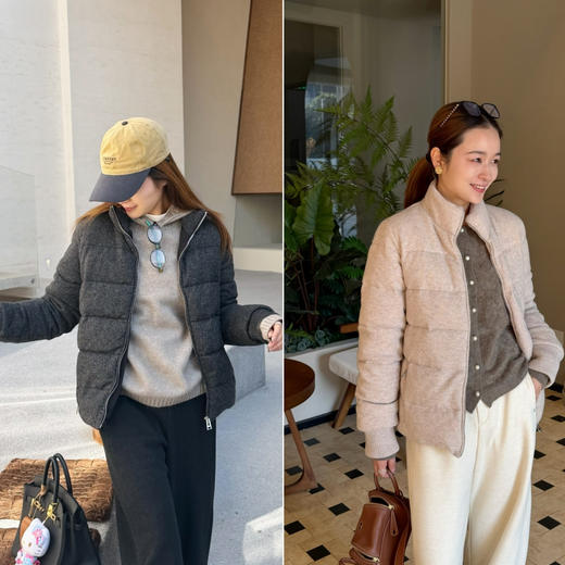 2601215    真丝羊毛 针织面料 羽绒服 商品图0