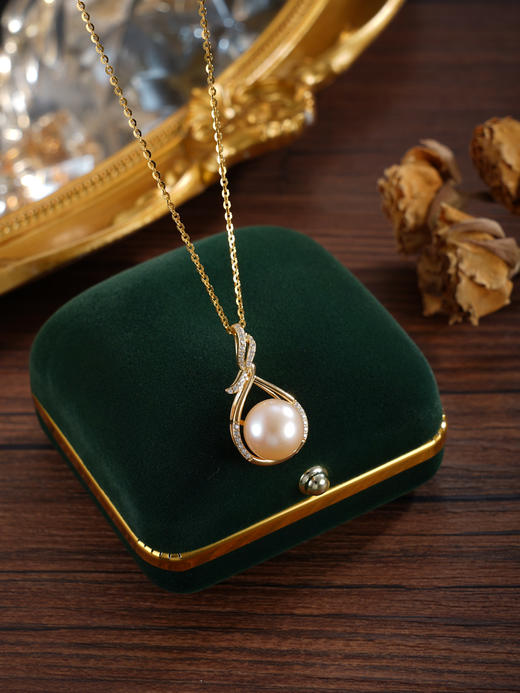 子佩集【时光织缘】银S925珍珠惜王妃套链【P2562】11mm彩珠镀金水滴福袋2601 商品图2