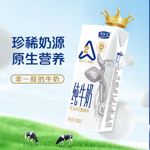 【自营】君乐宝3.6g乳蛋白A2纯牛奶200ml*12盒 CJ 商品图0