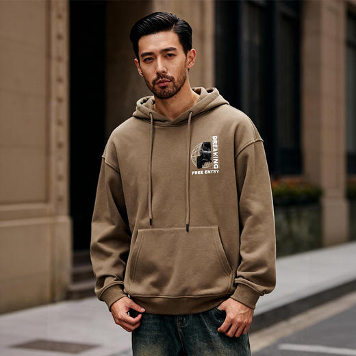 自由基地26新款UTV越野车ATV春季潮男抓绒卫衣落肩宽松带帽套头衫 NMJ-2250 商品图0