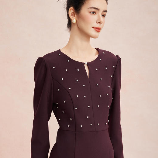 RE811斯尔丽2026春季新款修身显瘦宴会约会着装奢华低调礼服连衣裙 商品图4