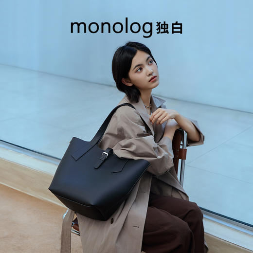 独白x卡拉羊大容量超轻托特超纤皮耐磨女士包包单肩手提包D4513 商品图3