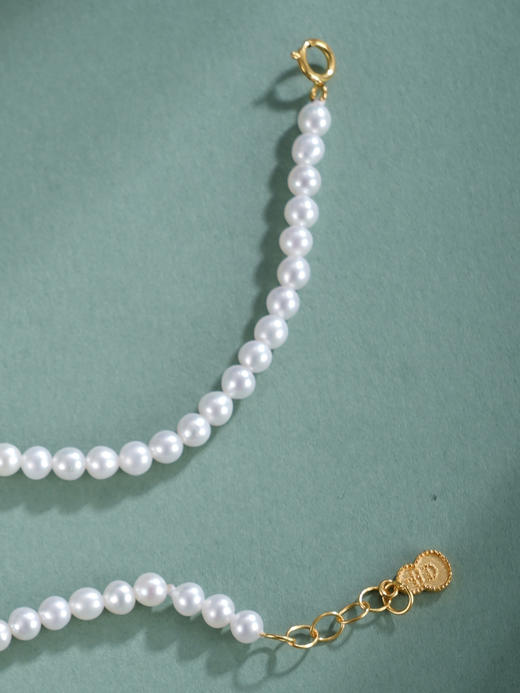 子佩集【芳华无界】银S925珍珠惜王妃手链【QNS0001】3mm珠镀金绿松石葫芦四芒星2601 商品图6