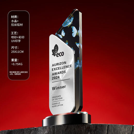 水晶奖杯定制刻字高档创意优秀员工金属闪亮加盟代理授权证书奖牌 商品图8