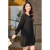 高支醋酸小黑裙 春夏专属双料设计 透气不闷汗 利落廓形 触感凉滑透气 米思阳2026春季新款赫本风复古醋酸小黑裙长袖连衣裙5045 商品缩略图0