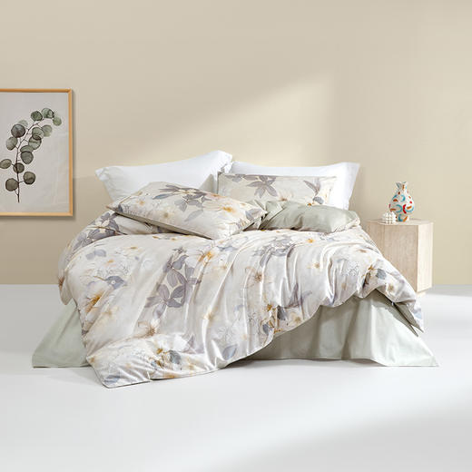 罗莱 织梦微澜60S全棉贡缎四件套 商品图0