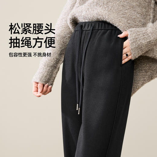 【即将下架！醋酸羊毛-加绒-直筒裤】逸阳冬款保暖高腰垂感休闲糯米窄版阔腿裤1938 商品图5
