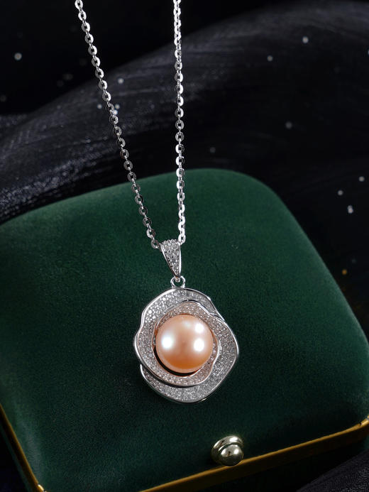 子佩集【玫瑰心语】银S925珍珠惜王妃套链【P1824】9.8mm珠双色玫瑰花朵2601 商品图5