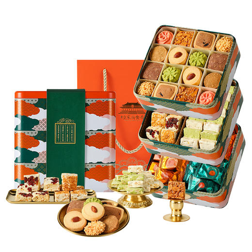 【福满臻盈/福满吉年礼盒】悠享时2026春节年货三层礼盒装中式糕点过年走亲戚送礼品新年高端点心团购949g 商品图9