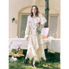 两三事临风明夏2026春新款荷叶边领立体花腰绳绑带两件套雪纺衫女 商品缩略图3