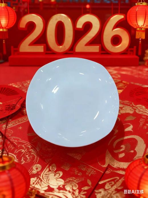 5F隆昌瓷器白胎6.5方盘 商品图0