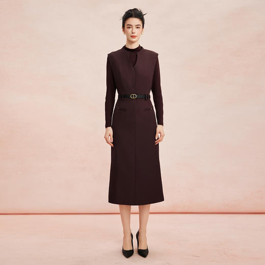RE807斯尔丽26新款气质款白领时尚显瘦内搭搭配马甲式直筒连衣裙套装 商品图3