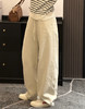 苎麻加绒裤直筒裤子011501 商品缩略图0