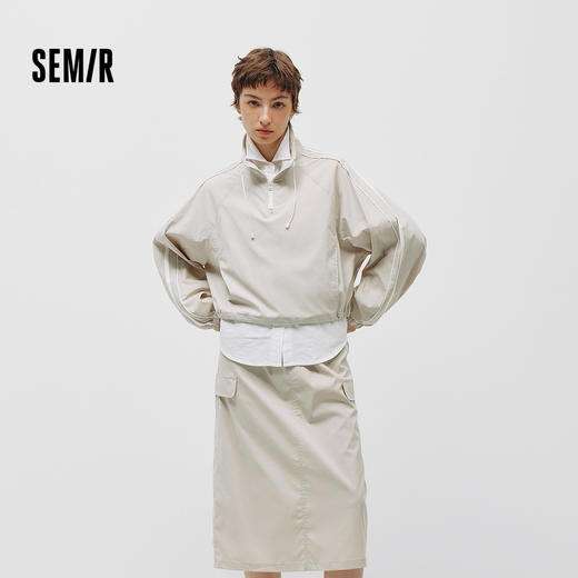 商场同款|森马套装女春插肩袖短上衣开叉长裙2026新款户外两件套 商品图1