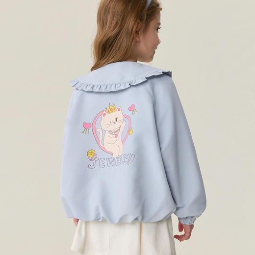 马克珍妮珠光宝气猫咪女童翻领花苞外套2026年春装新款560088 商品图1