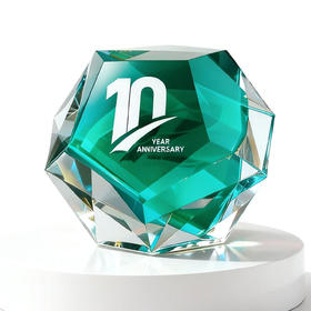 水晶炫彩奖杯磐石几何立体撞色造型年会优秀员工企业颁奖典礼奖牌