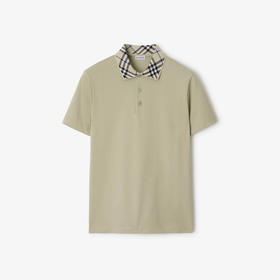 BURBERRY 巴宝莉 男士棉质珠地网眼布面料短袖Polo 衫 灰绿色 8103866 C1311