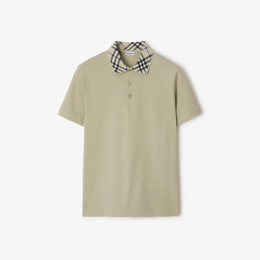 BURBERRY 巴宝莉 男士棉质珠地网眼布面料短袖Polo 衫 灰绿色 8103866 C1311 商品图0