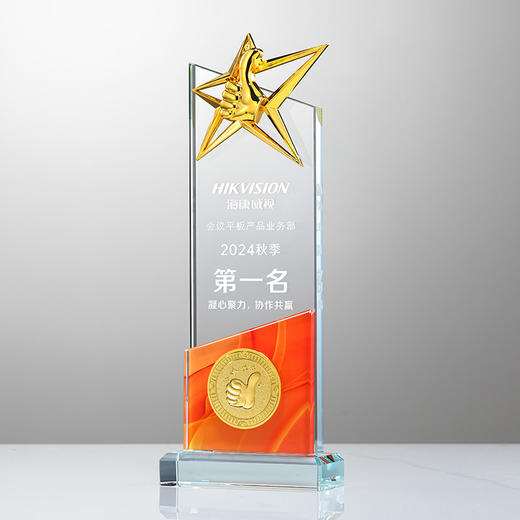 水晶奖杯创意金属五角星高档大气年会优秀员工颁奖纪念品 商品图0