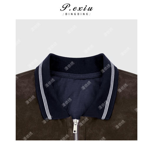 04-2潘依绣丁丁宠粉复古拼接撞色翻领长袖外套Q48551 商品图2