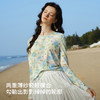 OLrain欧芮儿2026新款女春浪漫度假定染印花网纱长袖T恤圆领上衣 商品缩略图1
