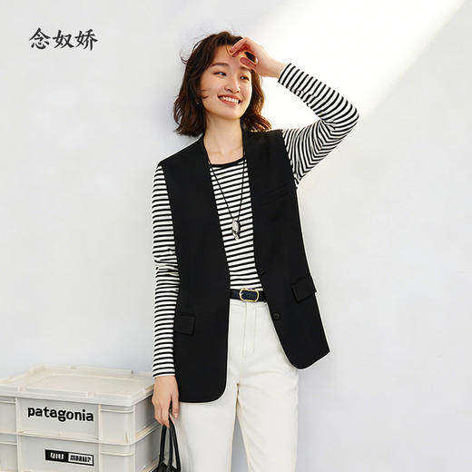 【商场同款】CNI5859 “ 两色西装马甲 ” 宽松无领马甲 干练有型有气场 显瘦包容 商品图14