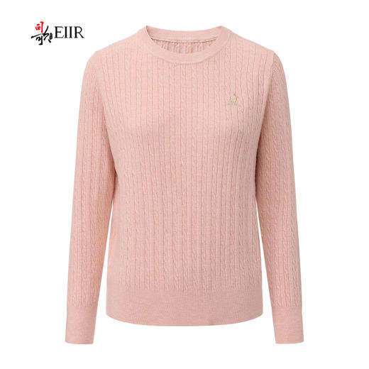 司歌圆领套头毛衣刺绣长袖秋冬女针织衫G92G8330 商品图0