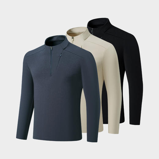 2月9日-2月24日停运！【首发2件减20，1件减5元】薄绒男款卫衣 衣服不厚！可做打底 可单穿 秋冬男士款科耐丽半拉链立领保暖长袖衫 户外打底衫 商品图5