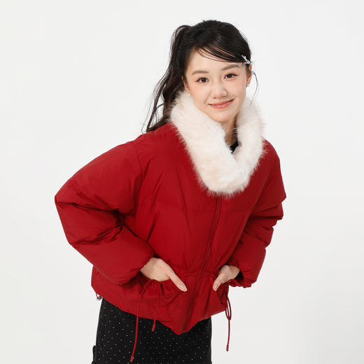 基本款毛领羽绒服短款 冬季上衣-纪念日百货门店同款168694229 商品图0
