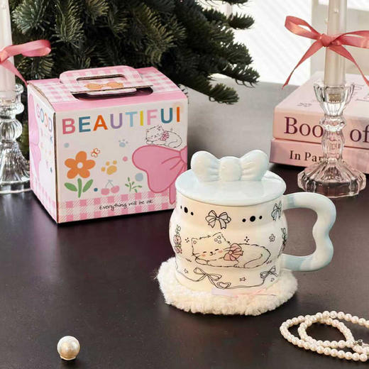 400ml蝴蝶结卡通陶瓷杯-纪念日百货门店同款169152835 商品图1