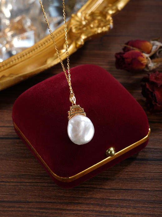 子佩集【瑰丽幻域】银S925珍珠惜王妃套链【YP0114】14.5mm珠双色城堡巴洛克2601 商品图7