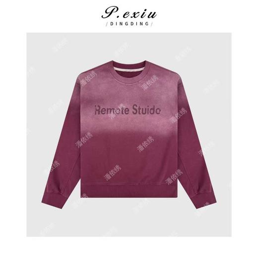 04-2潘依绣丁丁宠粉简约松弛渐变字母印花长袖圆领卫衣Q98841 商品图0