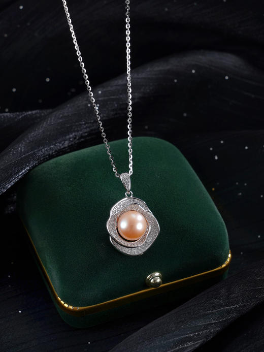 子佩集【玫瑰心语】银S925珍珠惜王妃套链【P1824】9.8mm珠双色玫瑰花朵2601 商品图2